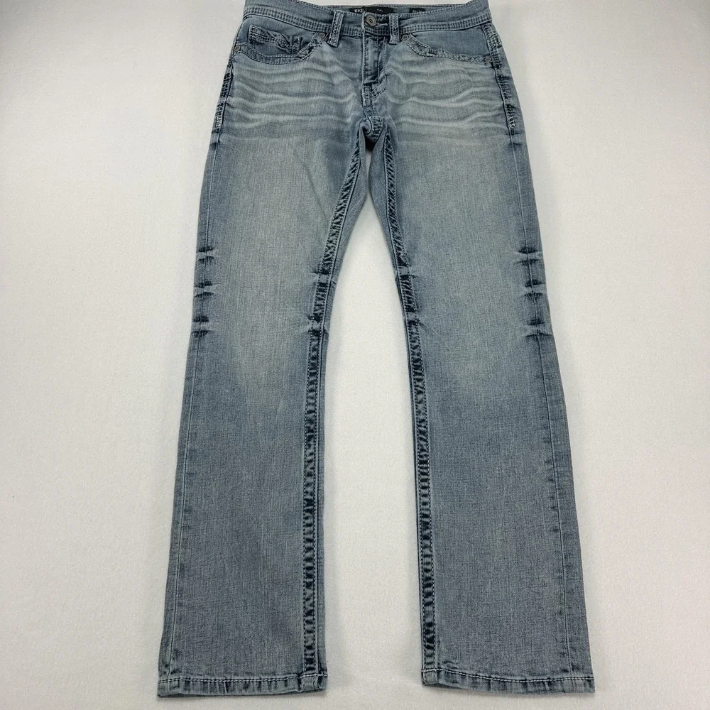 BKE Alec Jeans Mens 30x30 Blue Straight Stretch Denim Light Wash Casual Prep